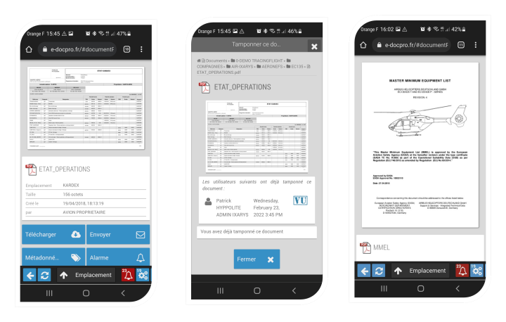 TracingDocs on mobile: aircraft records, 
